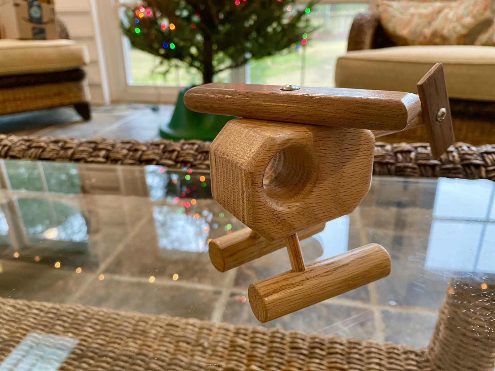 Wooden helicopter